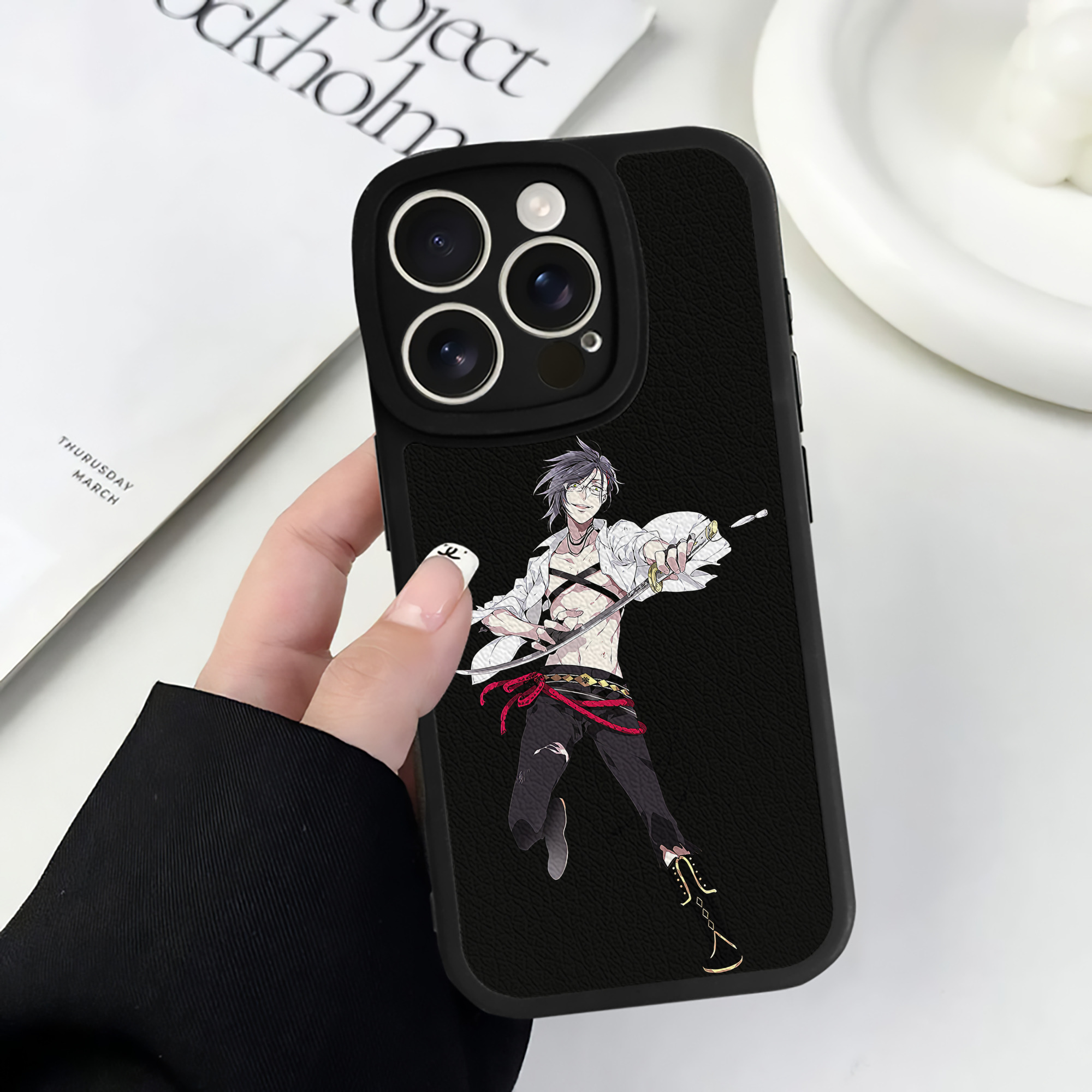 （画像用） 刀剣乱舞 Touken Ranbu 【iPhone 16シリーズ対応】シリコンスマホケース（レザー調） 材質：シリコン
